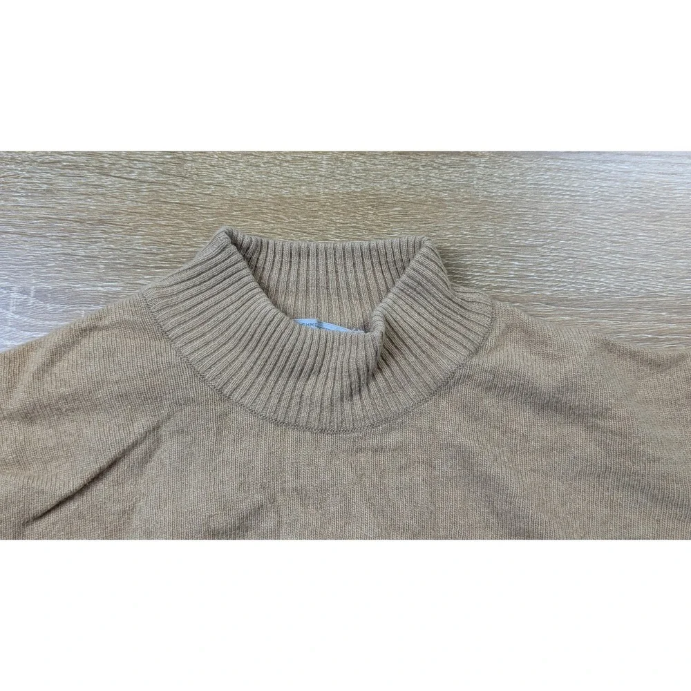 Lyle‎ And Scott Sweater Tan Mockneck Pure Cashmere Old Money Womens Size 38